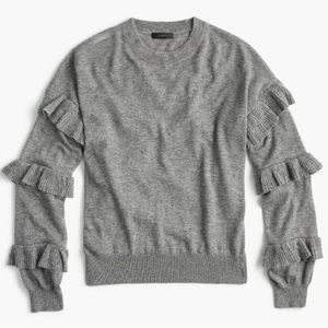 JCrew Ruffe Grey Wool Sweater